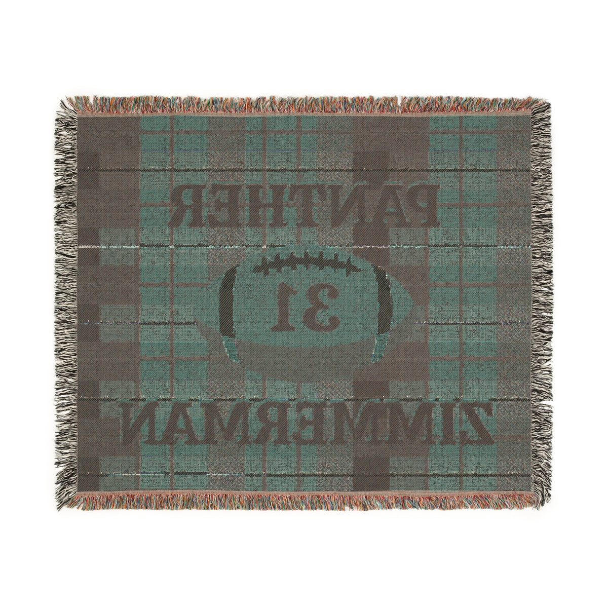 Personalized Football Woven Blanket β Dark Orange