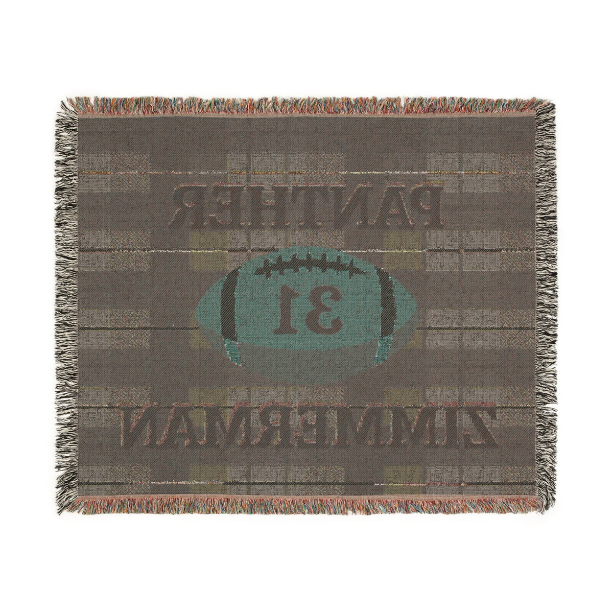 Personalized Football Woven Blanket β Navy