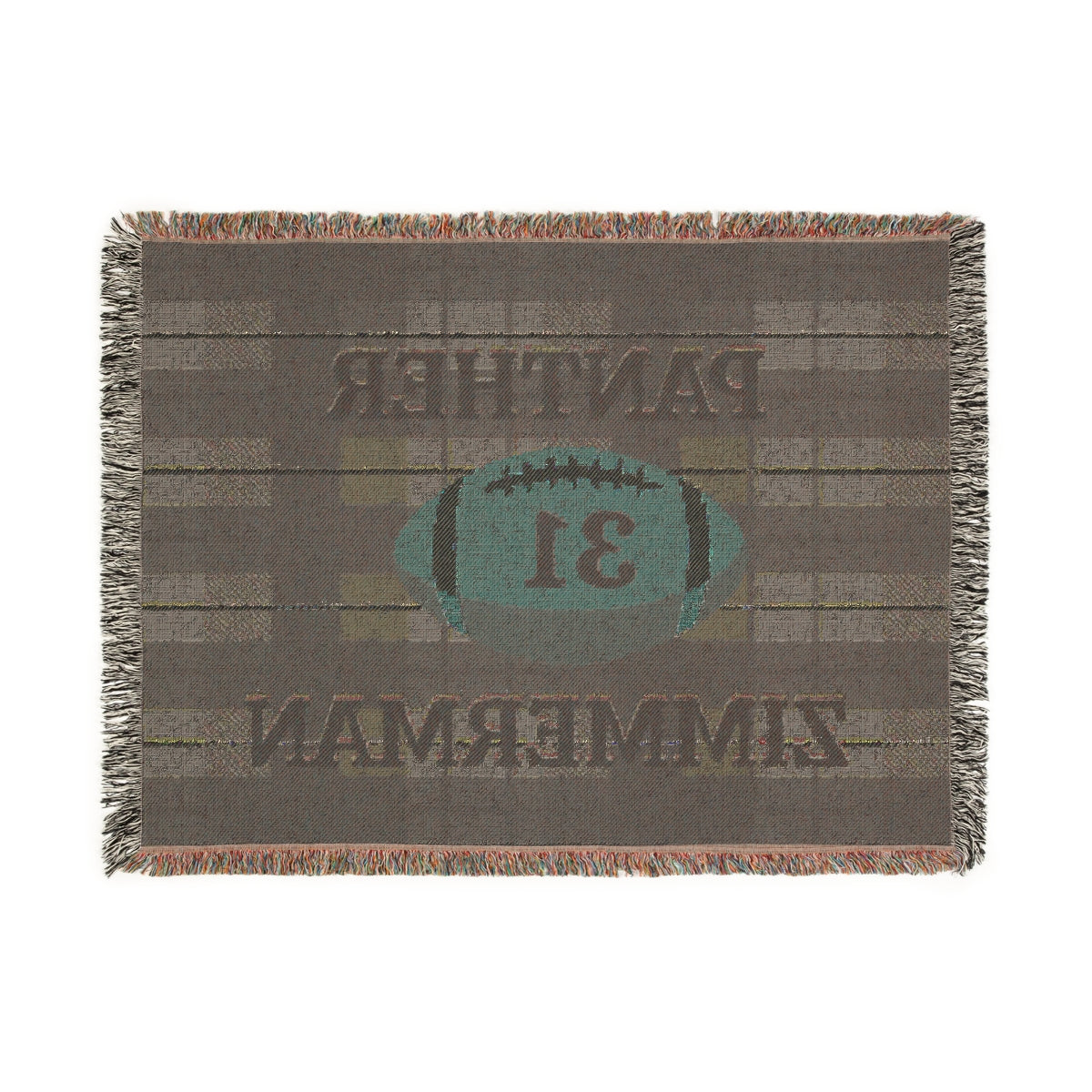 Personalized Football Woven Blanket – Navy