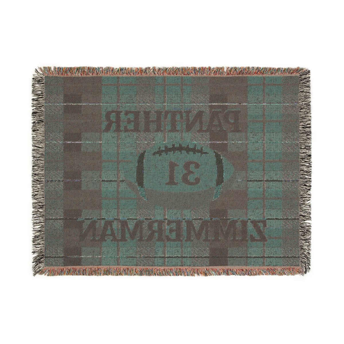 Personalized Football Woven Blanket – Dark Orange